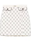 Elisabetta Franchi Diamond-print Crepe Mini Skirt In Neutrals