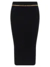 Elisabetta Franchi Chain-embellished Geometric Midi Skirt In Black