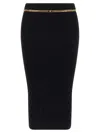 Elisabetta Franchi Chain-embellished Geometric Midi Skirt In Black