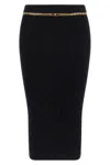Elisabetta Franchi Chain-embellished Geometric Midi Skirt In Black