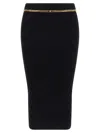 Elisabetta Franchi Chain-embellished Geometric Midi Skirt In Black