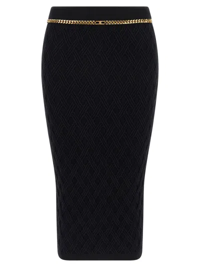 Elisabetta Franchi Diamond Skirt In Black