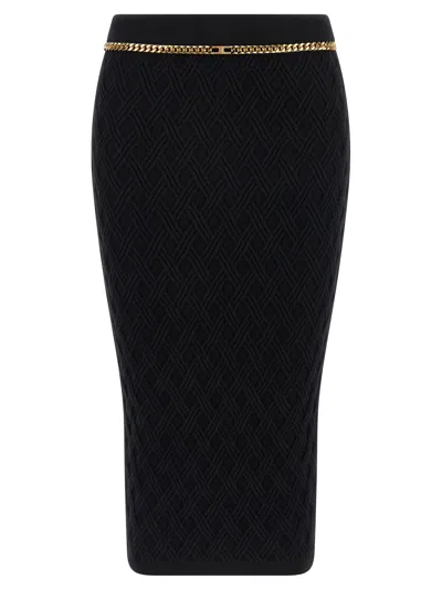 ELISABETTA FRANCHI DIAMOND SKIRT SKIRTS BLACK