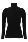Elisabetta Franchi Ribbed Turtleneck Sweater Sweaters And Cardigans Black In Black
