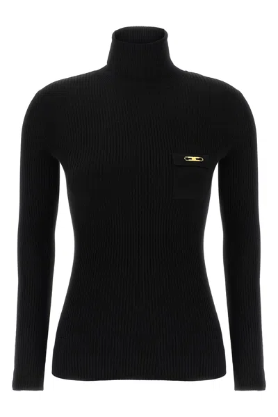 ELISABETTA FRANCHI RIBBED TURTLENECK SWEATER