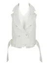 Elisabetta Franchi Double-breasted Belted Vest In White