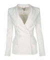 Elisabetta Franchi Tailored Jacket With Notched Lapels And Button Detailing In Avorio
