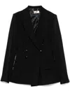 Elisabetta Franchi Double-breasted Jacket With Belted Waist In Black