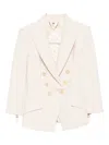 Elisabetta Franchi Double-breasted Blazer In Neutral