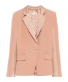 Elisabetta Franchi Crepe Blazer In Nude