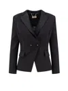 Elisabetta Franchi Special Occasion Double-breasted Blazer In Black