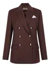 Elisabetta Franchi Double-breasted Buttoned Blazer In Brown
