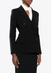 Elisabetta Franchi Double-breasted Jacket With Belted Waist In Black