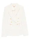 Elisabetta Franchi Double-breasted Buttoned Blazer In Neutral