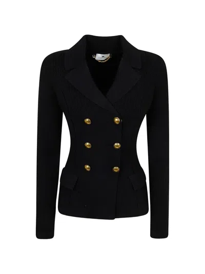 Elisabetta Franchi Double-breasted Cardigan In Black
