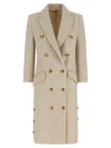Elisabetta Franchi Double-breasted Coat Coats And Trench Coats White In Neutral