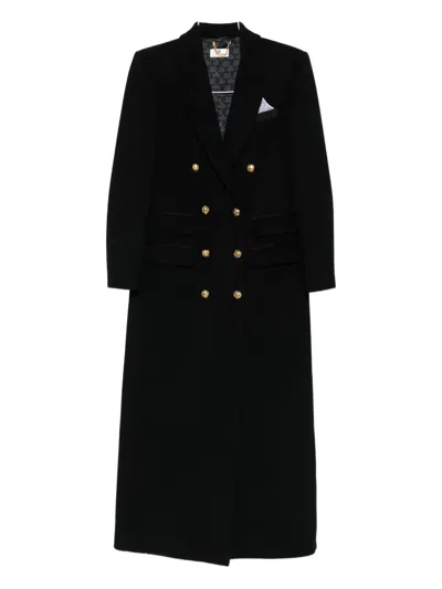 Elisabetta Franchi Double-breasted Coat In Black