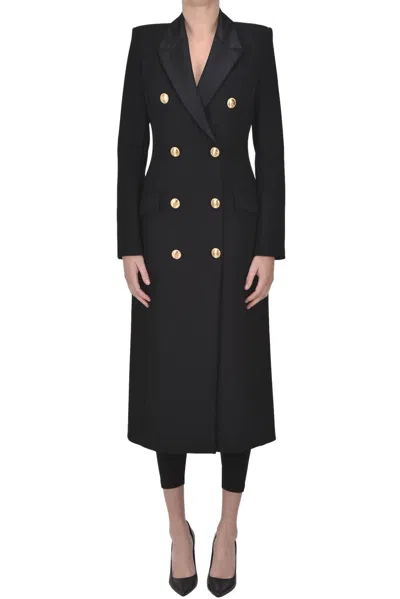 Elisabetta Franchi Double-breasted Coat In Black