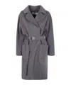 Elisabetta Franchi Double Breasted Coat In Gray