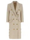 Elisabetta Franchi Double-breasted Coat Coats And Trench Coats White In Neutral