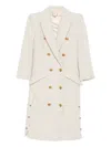 Elisabetta Franchi Double-breasted Coat In Neutral