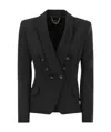 Elisabetta Franchi Women's Double-breasted Crepe Jacket With Shawl Lapels In Black