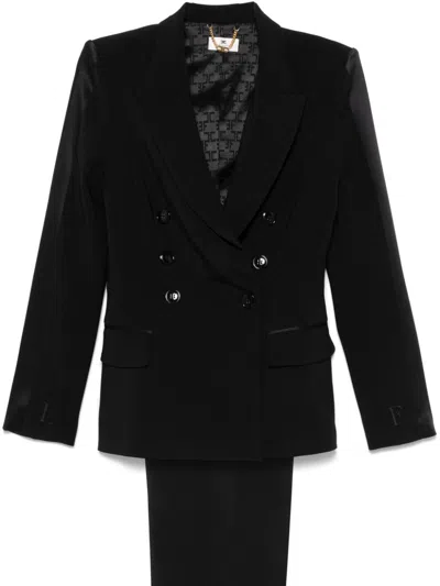 ELISABETTA FRANCHI DOUBLE-BREASTED CREPE SUIT
