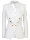 Elisabetta Franchi Peak-lapel Double-breasted Jacket In White