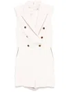 Elisabetta Franchi Tailored Jumpsuit With Decorative Buttons In Neutral