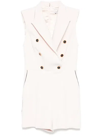 Elisabetta Franchi Tailored Jumpsuit With Decorative Buttons In Neutral