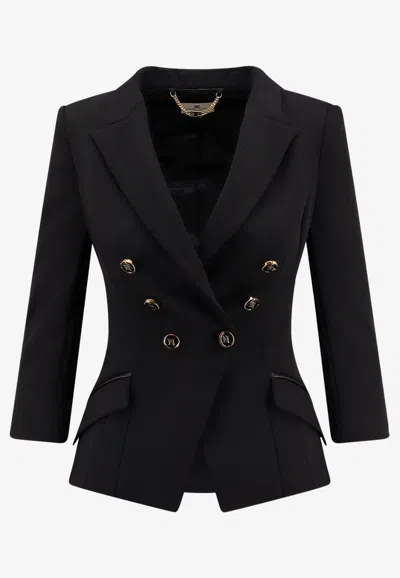 ELISABETTA FRANCHI DOUBLE-BREASTED CROPPED BLAZER