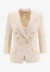 Elisabetta Franchi Jacket Tailored Logoed Buttons In White