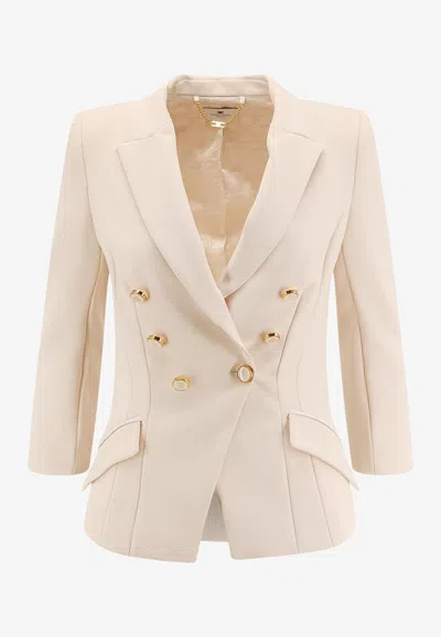 ELISABETTA FRANCHI DOUBLE-BREASTED CROPPED BLAZER