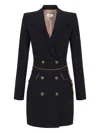Elisabetta Franchi Chain-embellished Double-breasted Dress In Black
