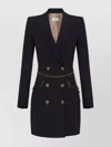 Elisabetta Franchi Double-breasted Dress Featuring Chain Detail In Black