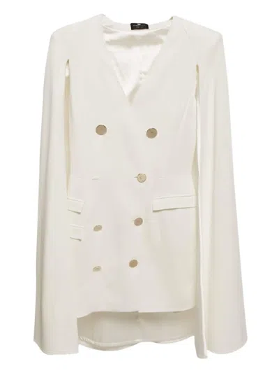 Pre-owned Elisabetta Franchi Double-breasted Dress In White