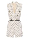 Elisabetta Franchi Double-breasted Geometric-print Jumpsuit In Neutral