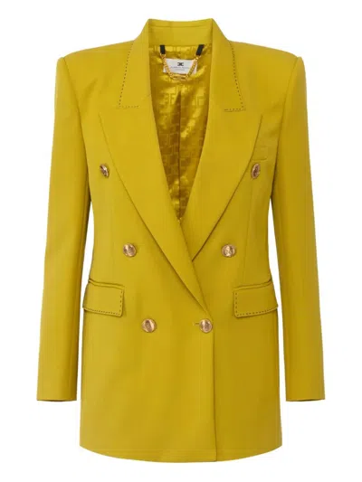 Elisabetta Franchi Double Breasted Jacket In Green