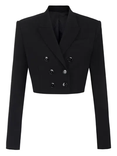 Elisabetta Franchi Double-breasted Jacket In Black