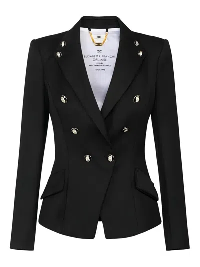 Elisabetta Franchi Double-breasted Jacket In Black