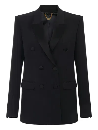 Elisabetta Franchi Double-breasted Jacket In Black
