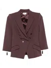 Elisabetta Franchi Bordeaux Jacket Gold-tone Buttons In Burgundy