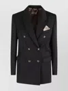 Elisabetta Franchi Structured Black Gabardine Blazer With Jeweled Buttons In Black