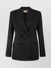 Elisabetta Franchi Double-breasted Jacket Flap Pockets In Black