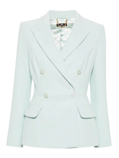 Elisabetta Franchi Double-breasted Jacket In Green