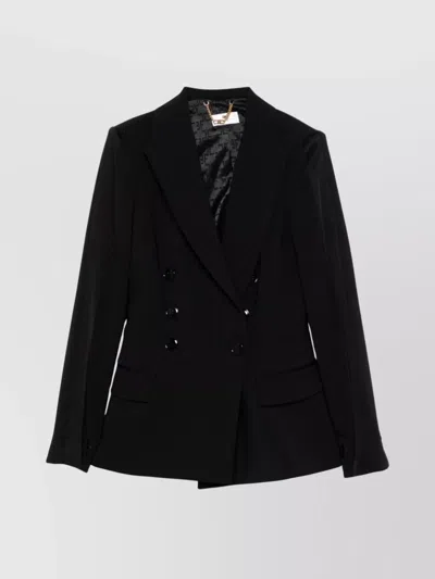 ELISABETTA FRANCHI DOUBLE-BREASTED JACKET WITH BELTED WAIST