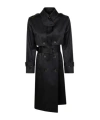 Elisabetta Franchi Double-breasted Jacquard Trench Coat In Black