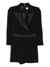 Elisabetta Franchi Short Jumpsuit With Button Detailing And Long Sleeves In Black