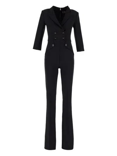 Elisabetta Franchi Double-breasted Jumpsuit In Black