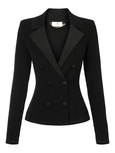 Elisabetta Franchi Double-breasted Lapels Knit Jacket In Multi